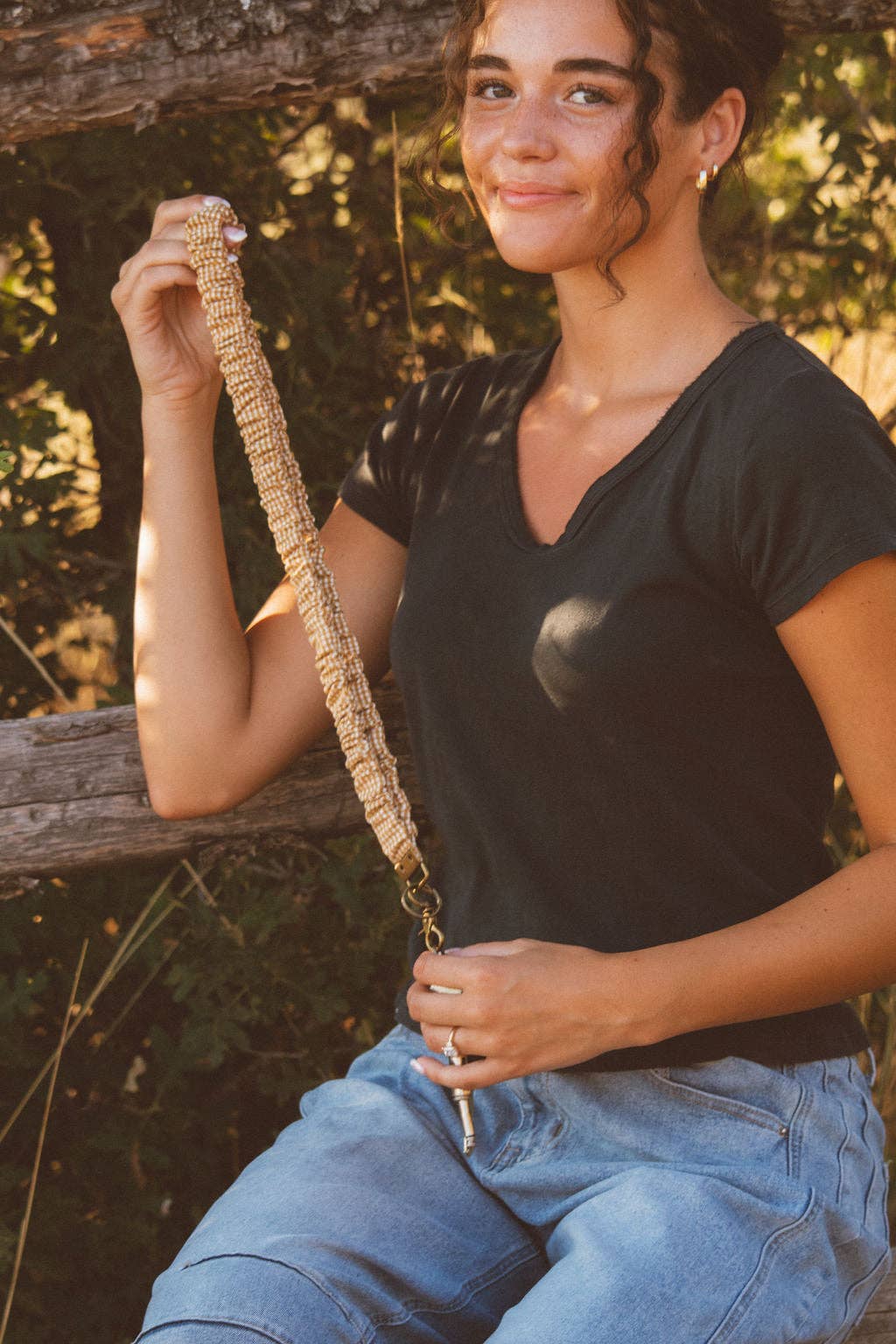 Shop Andi - Mustard Gingham Lanyard
