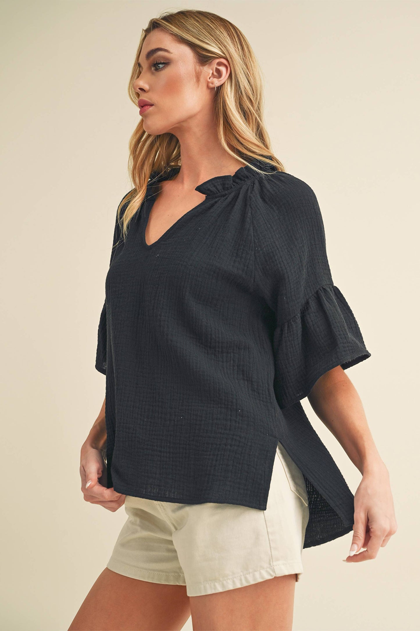 Sleeve Ruffle Top