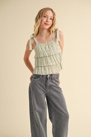 Girls Sleeveless Tiered Top