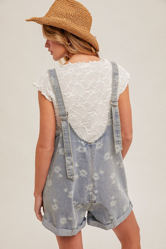 Flower Denim Romper