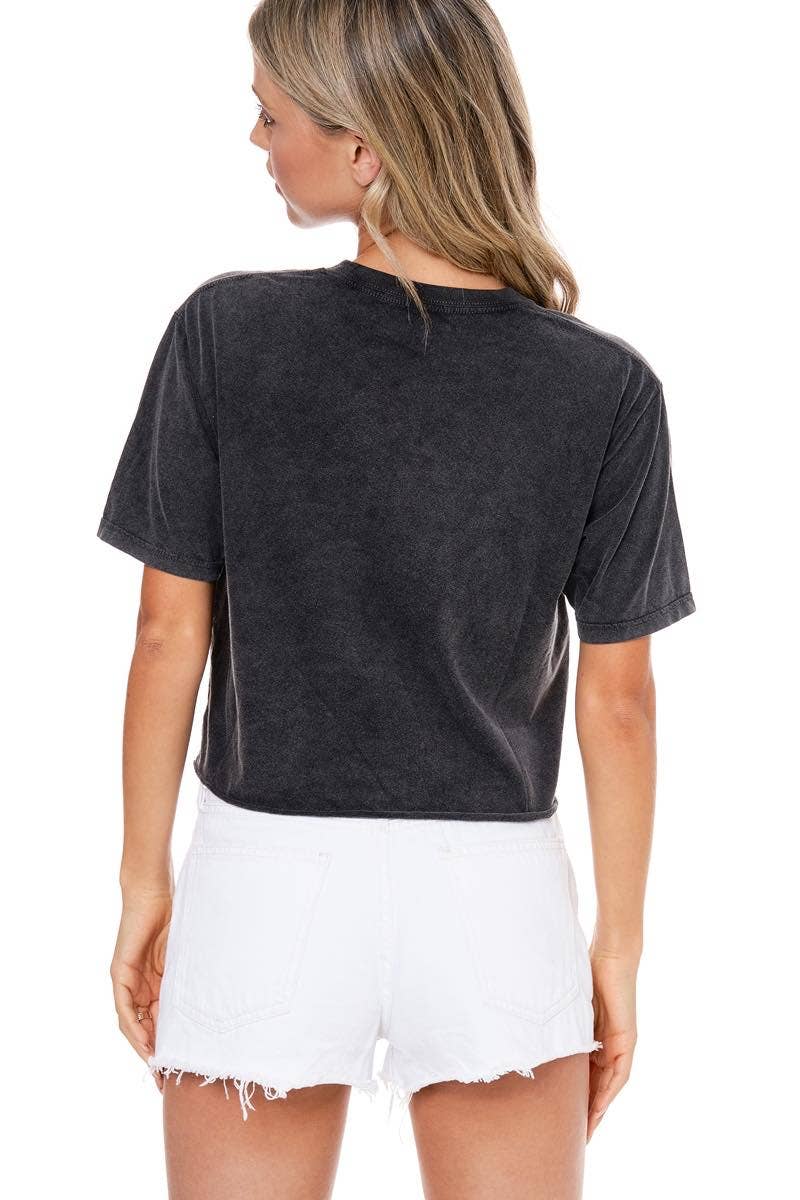 Yee Haw Cowboy Vintage Faux Crop Tee