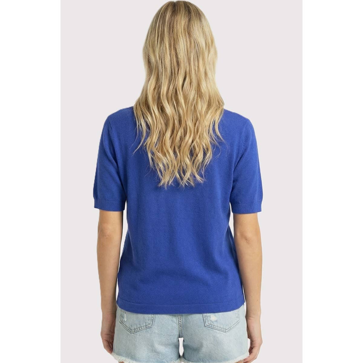 Staccato Solid Short Sleeve Basic Sweater