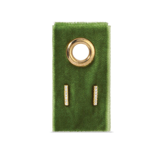 Splendid Iris Pave Bar Studs On Velvet Tag