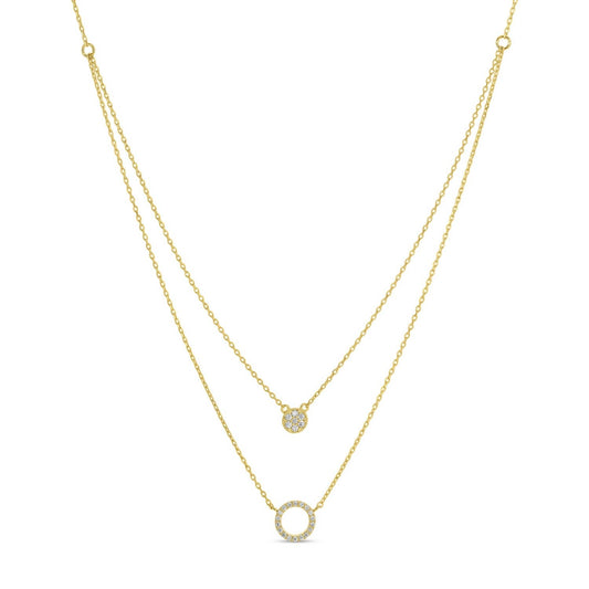 Splendid Iris - Round Pavé Double Appeal Necklace