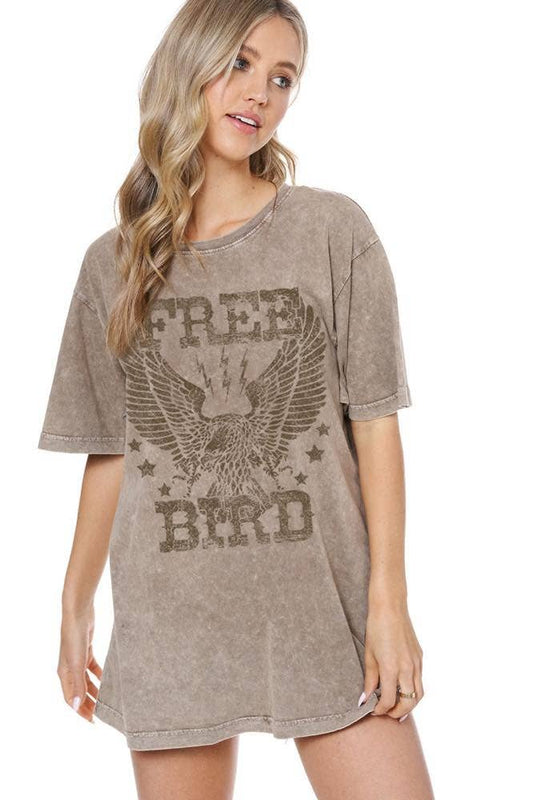 Free Bird Eagle Vintage Boyfriend Fit Tee