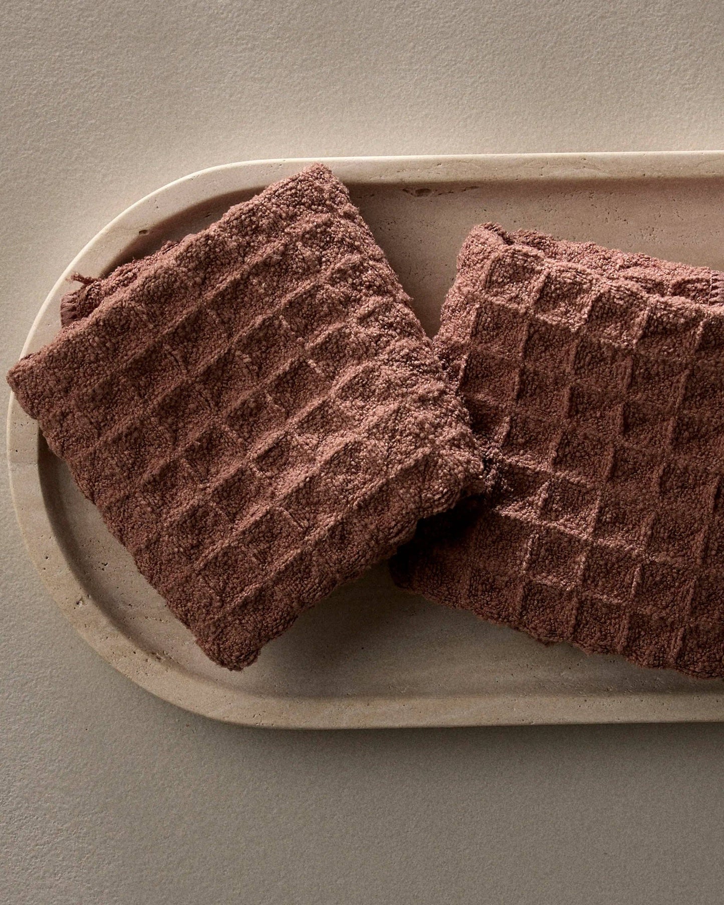 Geometry - Dusty Rose Waffle Washcloth Set