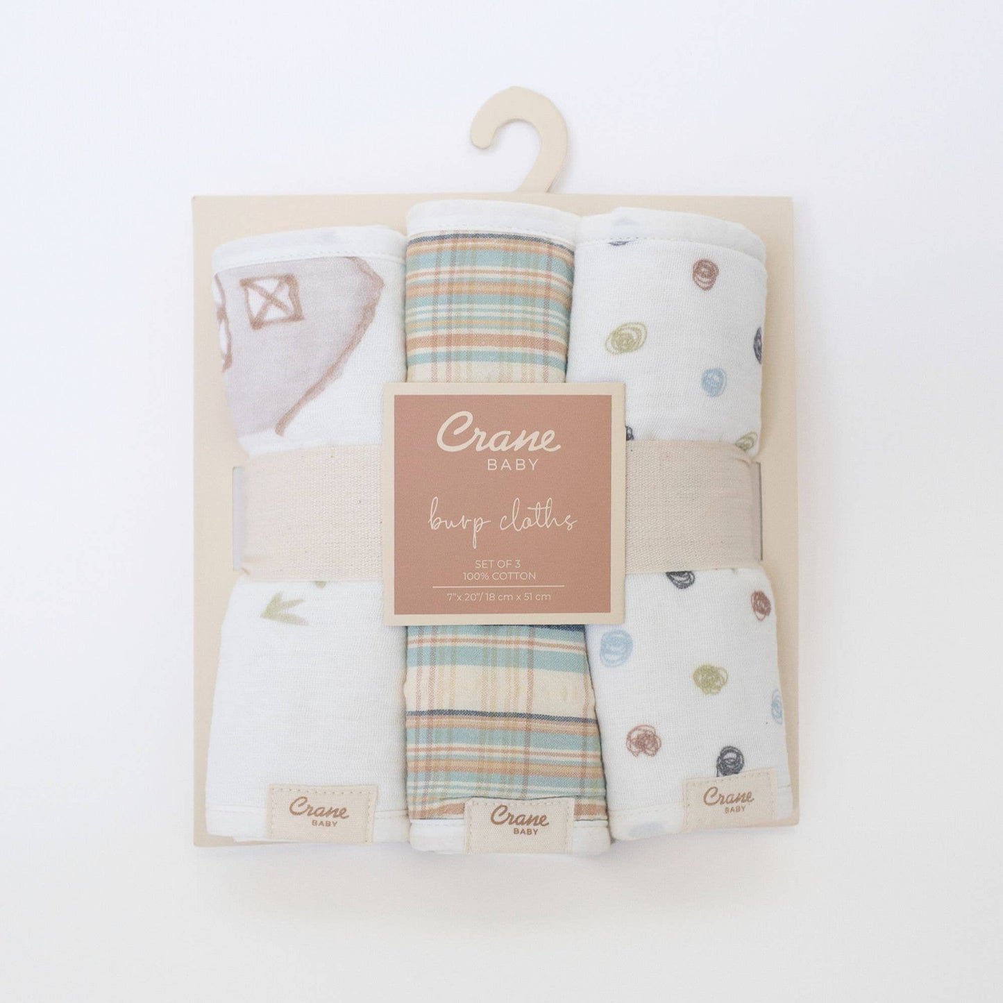 Charlie 3-pc. Farmhouse Burp Cloth Set