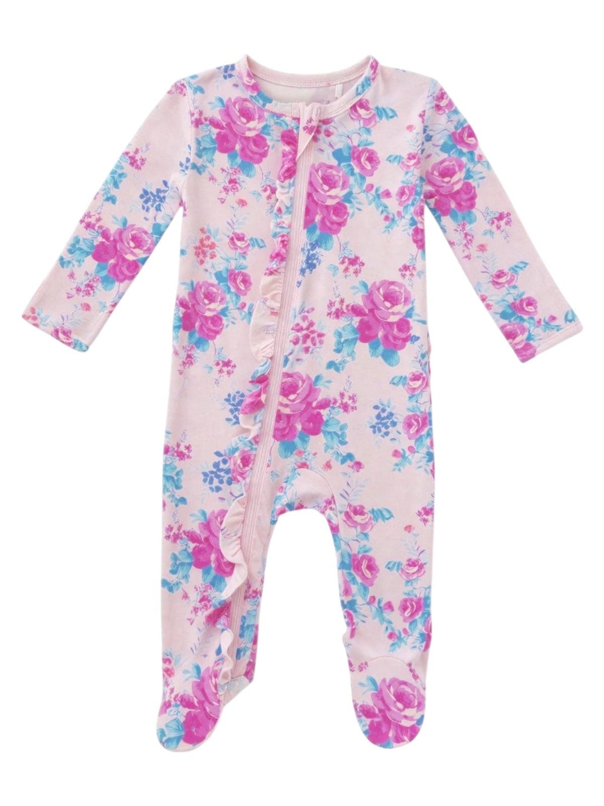 SpearmintLOVE 2-Way Zip Ruffle Footie