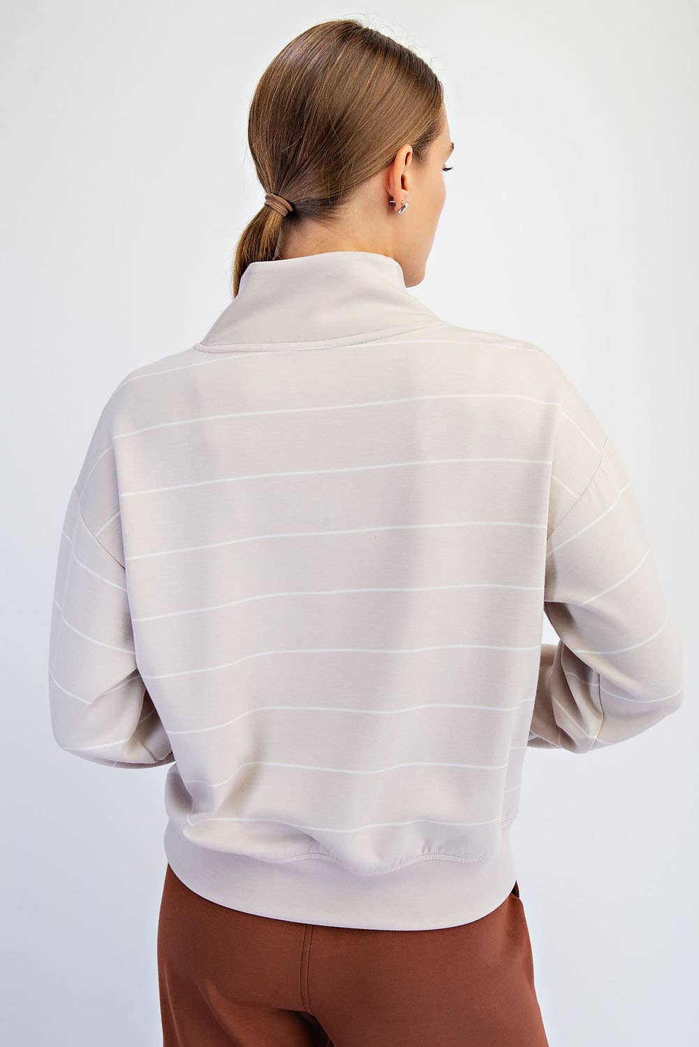 MODAL SCUBA STRIPE V-NECK JACKET