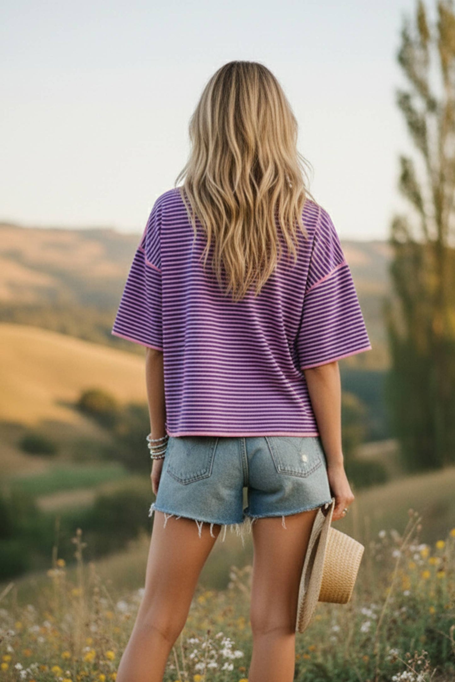 Sewn & Seen Striped Oversized Knit Top