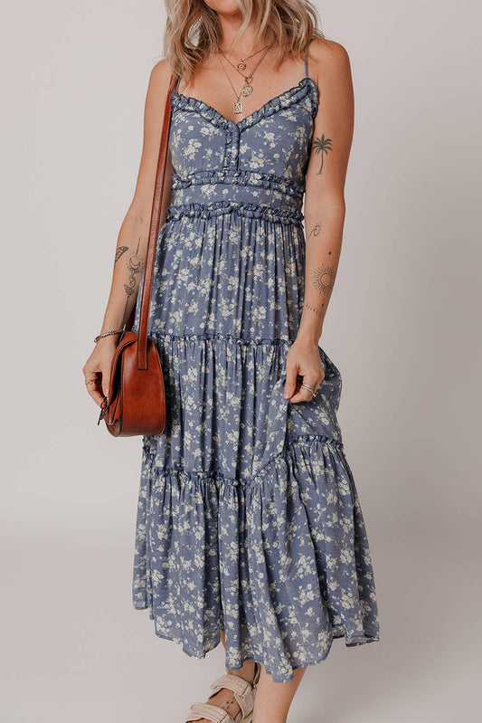 Floral Spaghetti Strap Midi Dress