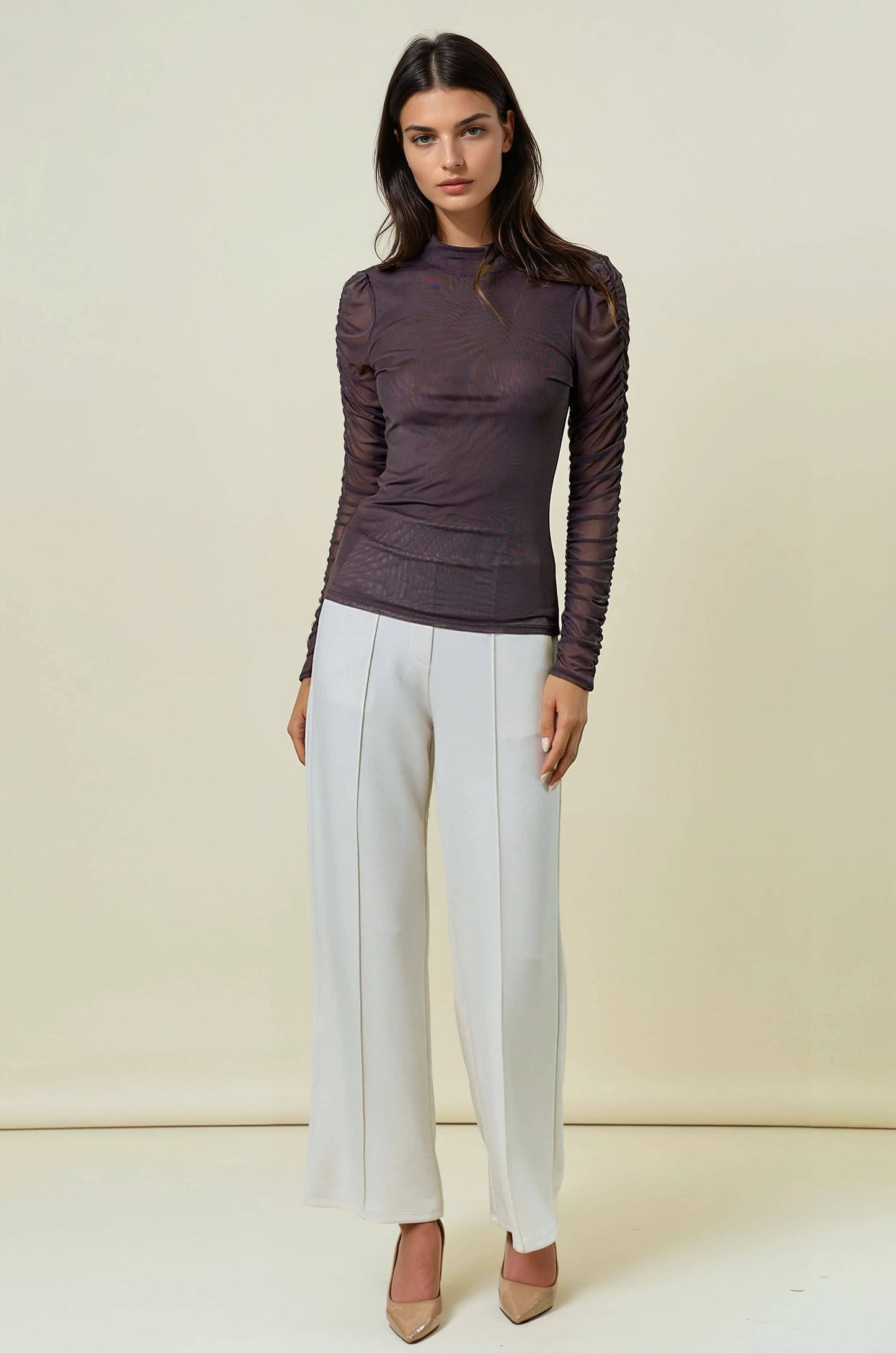 Doe and Rae Semi Sheer Long Sleeve