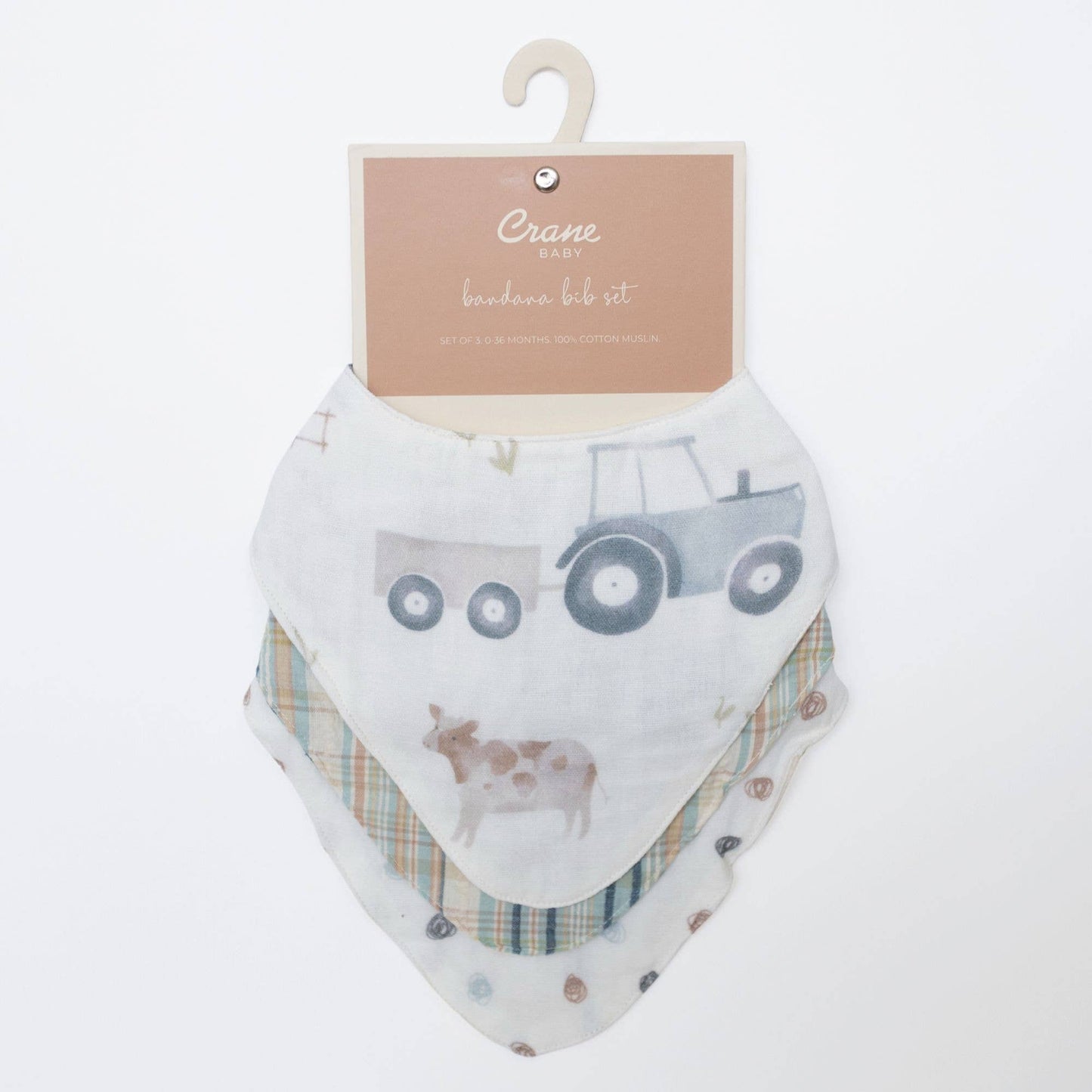 Crane Baby - Charlie 3-pc. Tractor Bib set