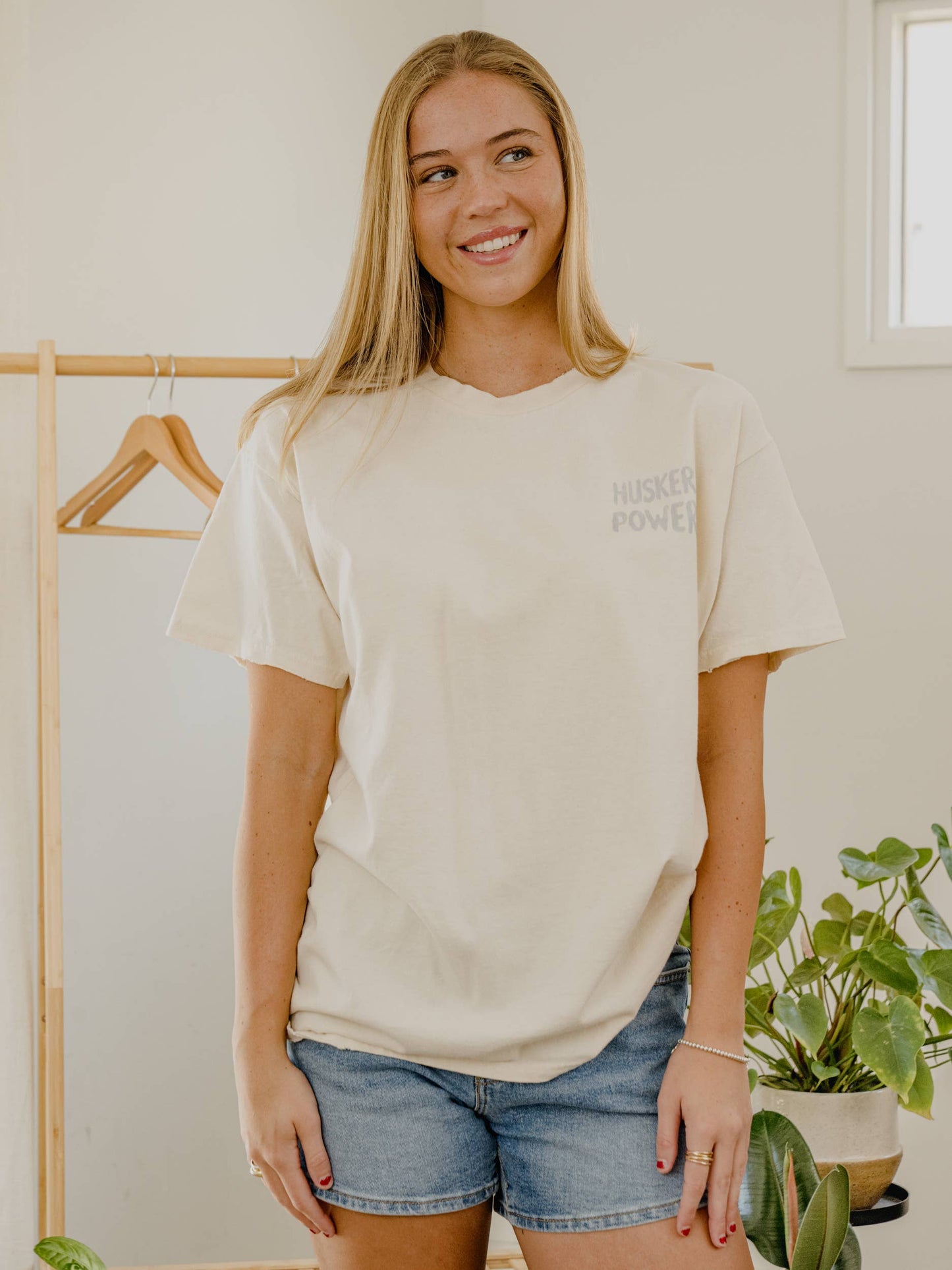 LivyLu - Nebraska Huskers Herbie's Version Off White Thrifted Tee