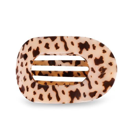 TELETIES Round Flat Clip Large Blonde Tortoise