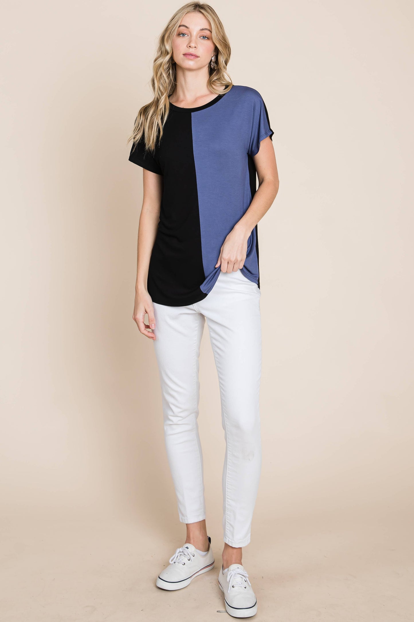 Short Sleeve Color Block Tee