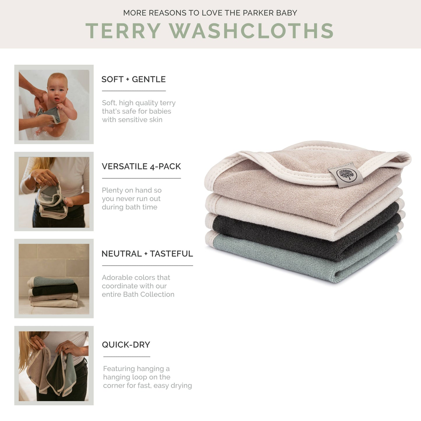 Parker Baby Co. Terry Baby Washcloths