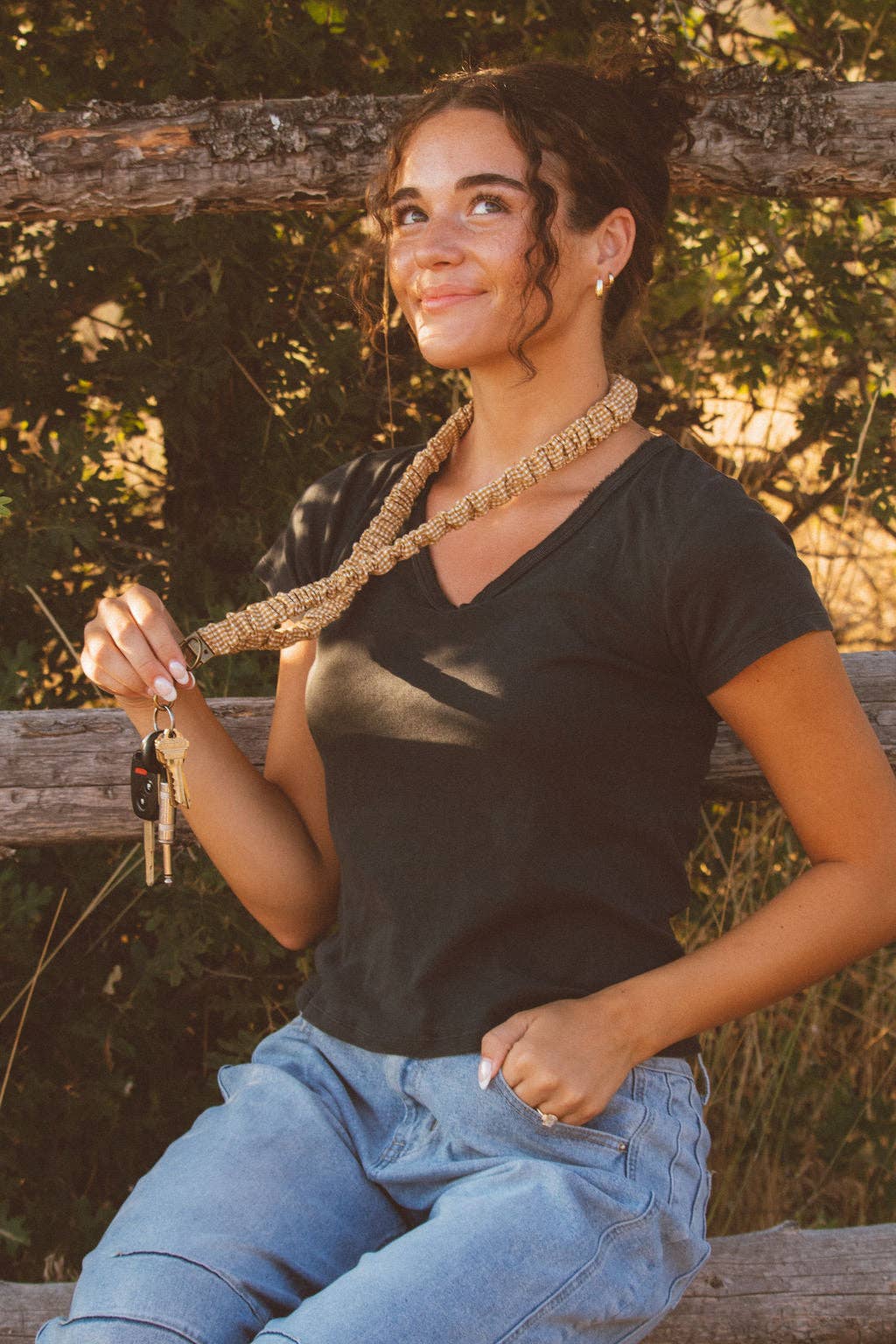 Shop Andi - Mustard Gingham Lanyard
