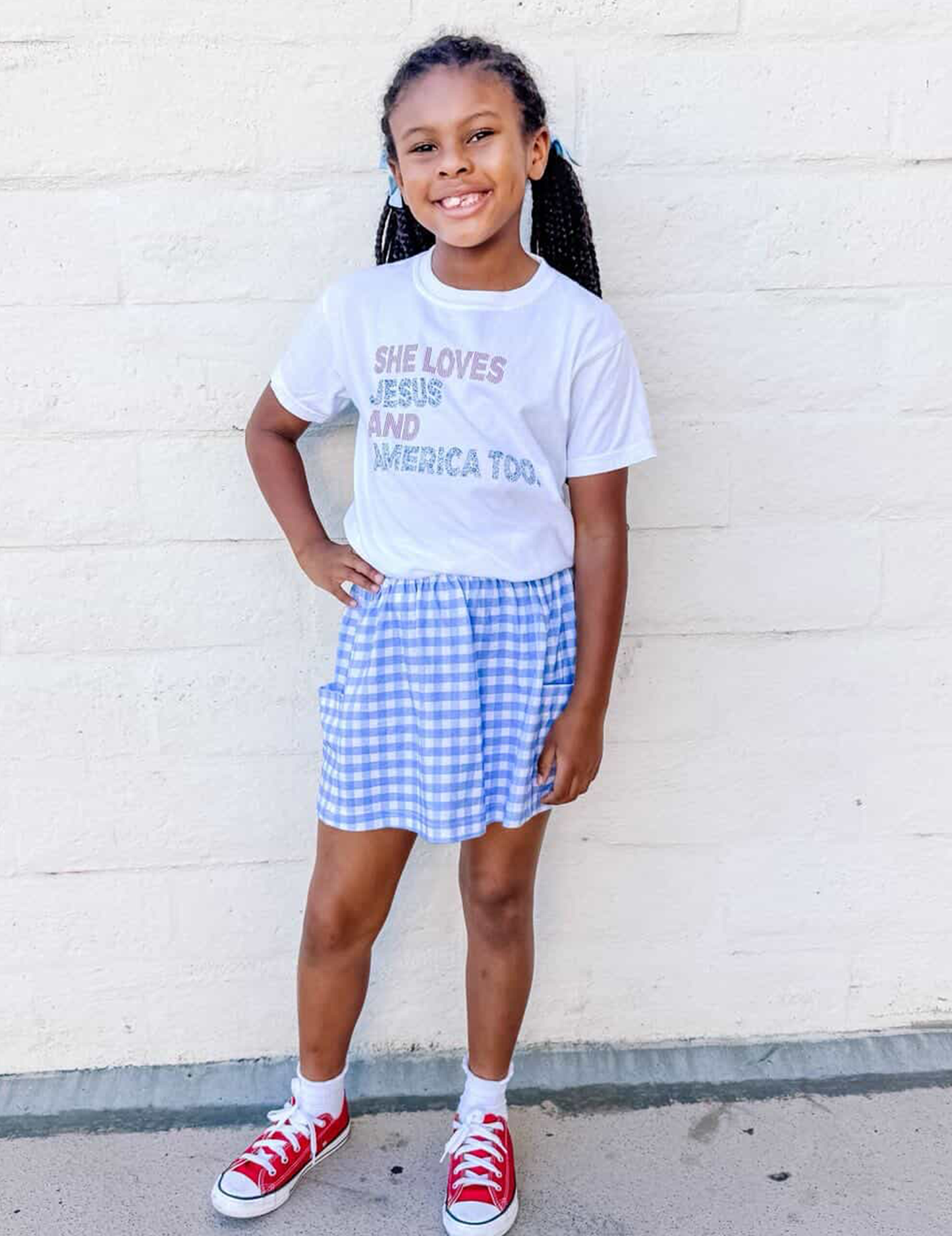 Holland Ave Clothing - Kids 4th of July Tee | Loves Jesus and America Too