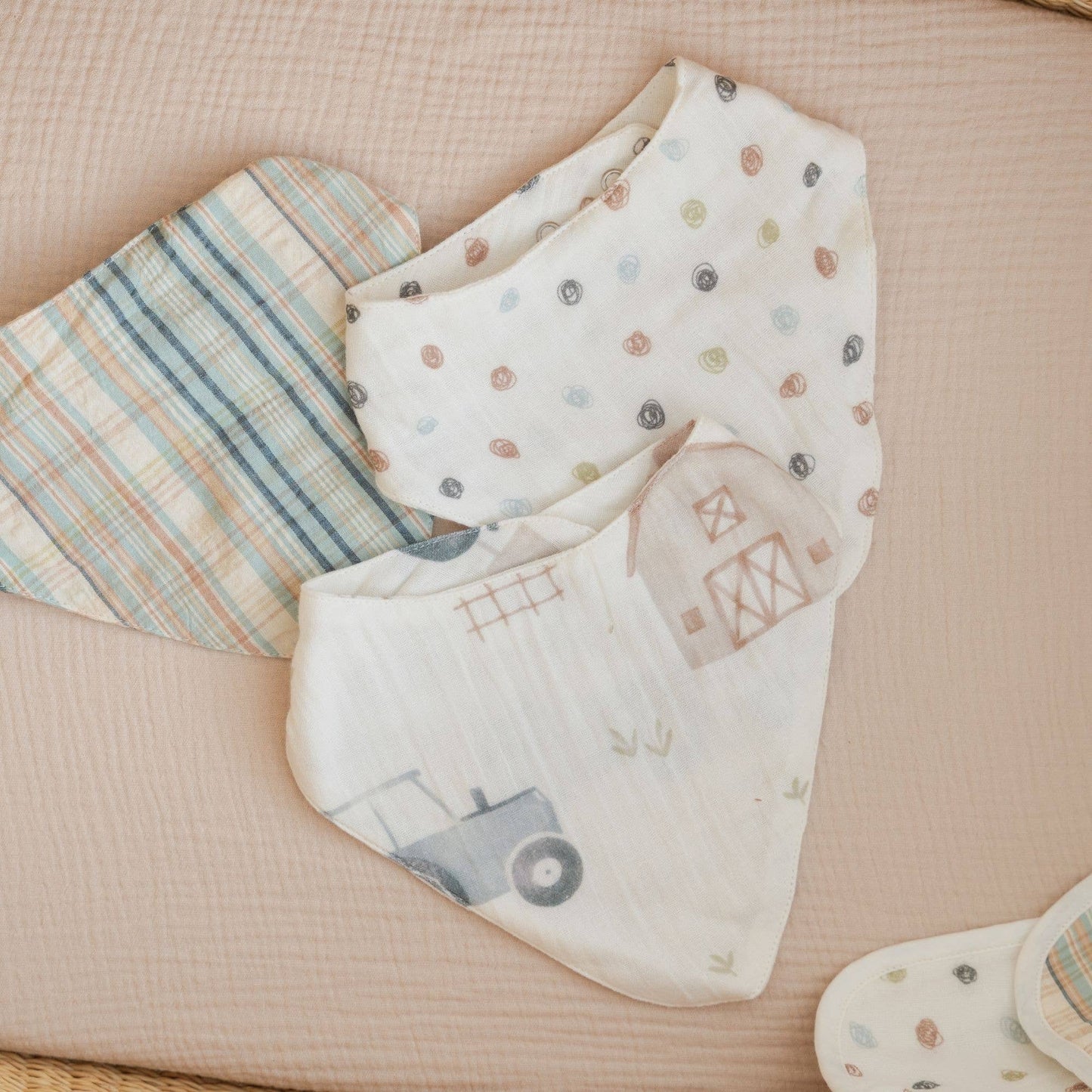 Crane Baby - Charlie 3-pc. Tractor Bib set