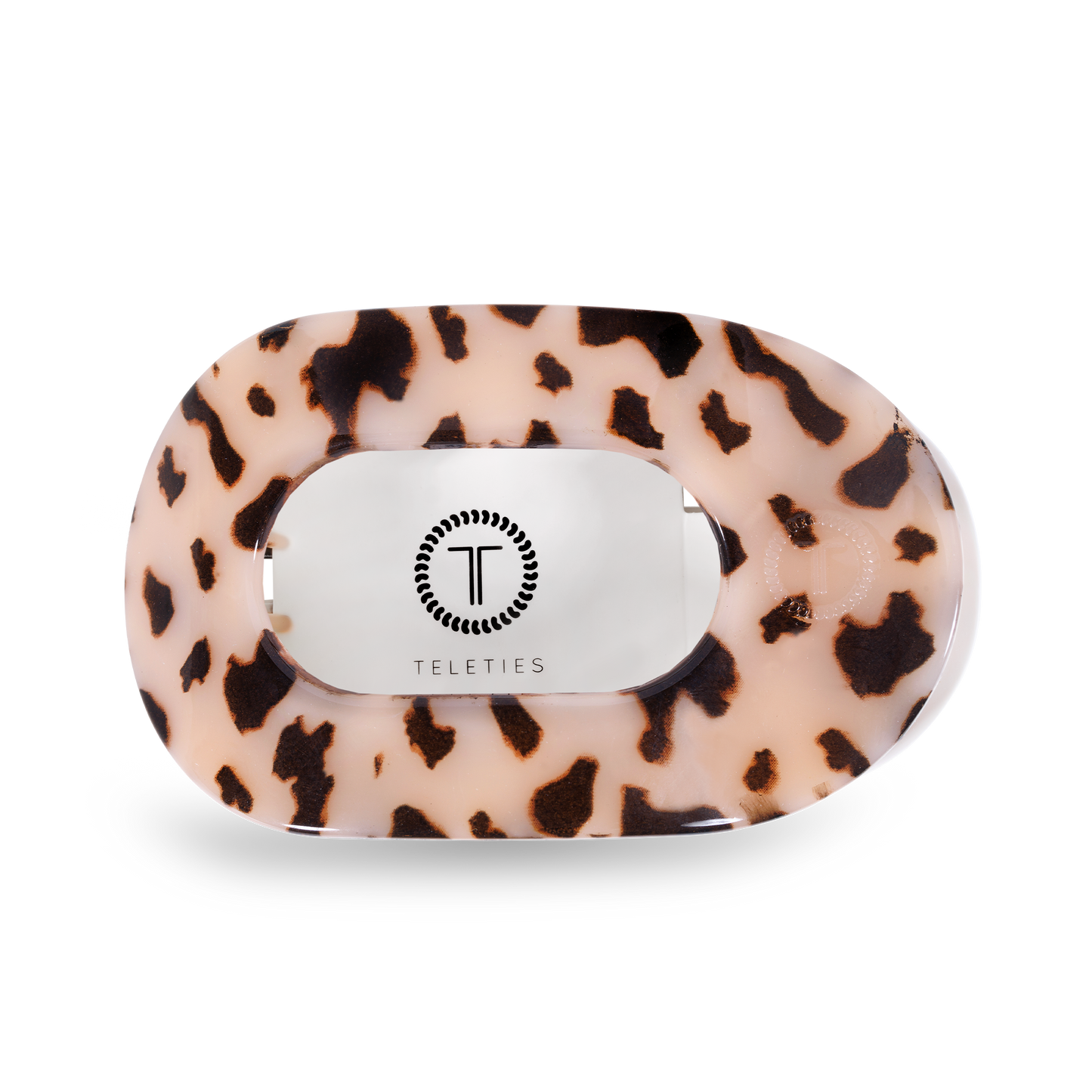 TELETIES  Round Flat Clip Large Blonde Tortoise