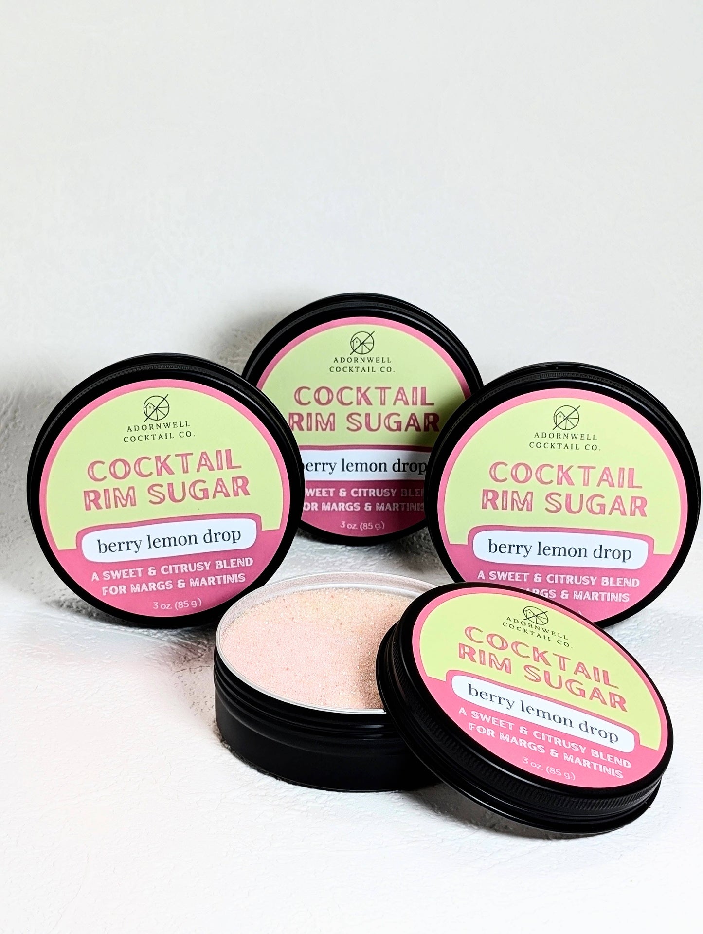 Adornwell Cocktail Co. - 3 oz. Berry Lemon Drop Rim Sugar