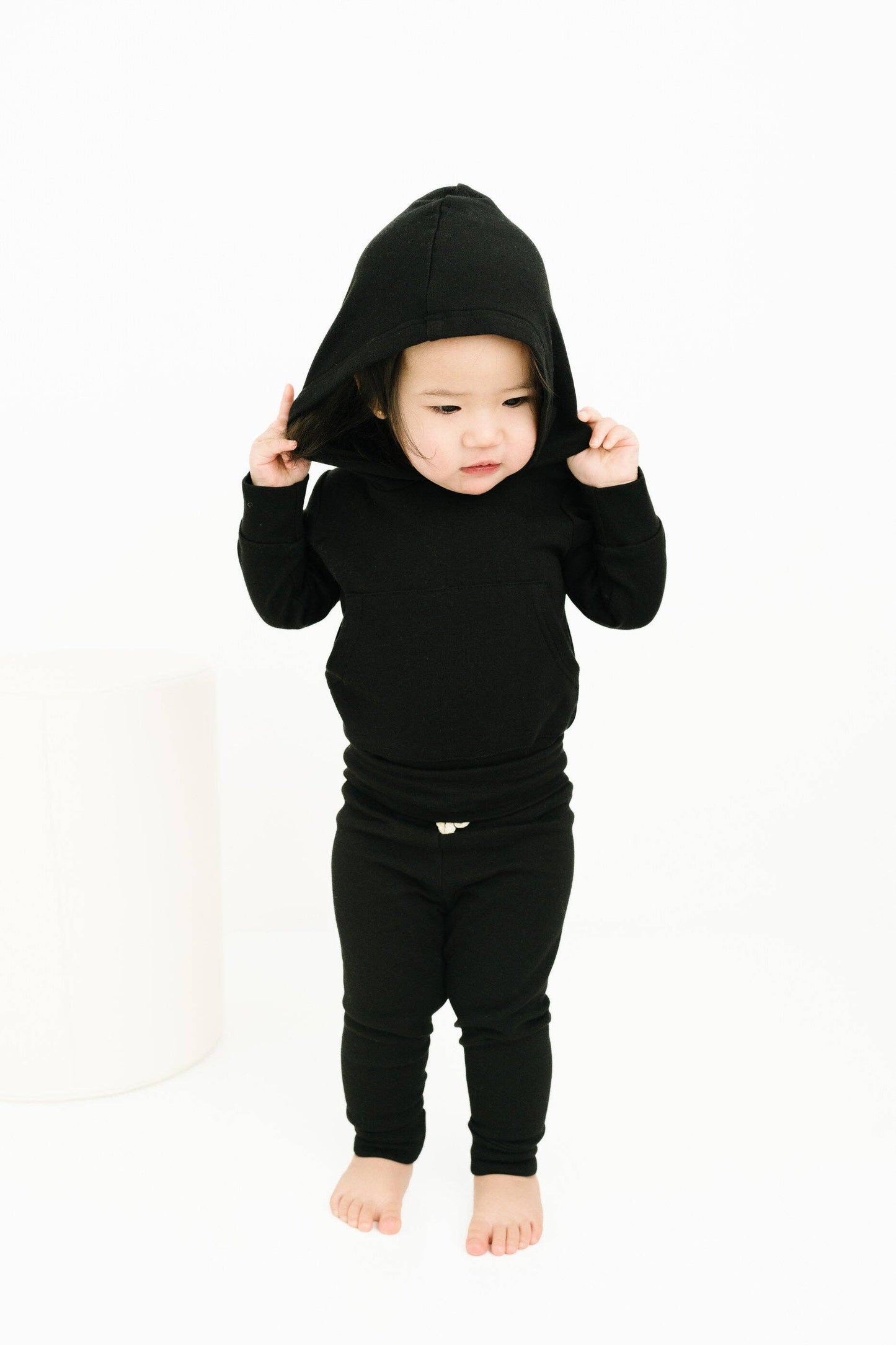 Black Hoodie Bodysuit Set