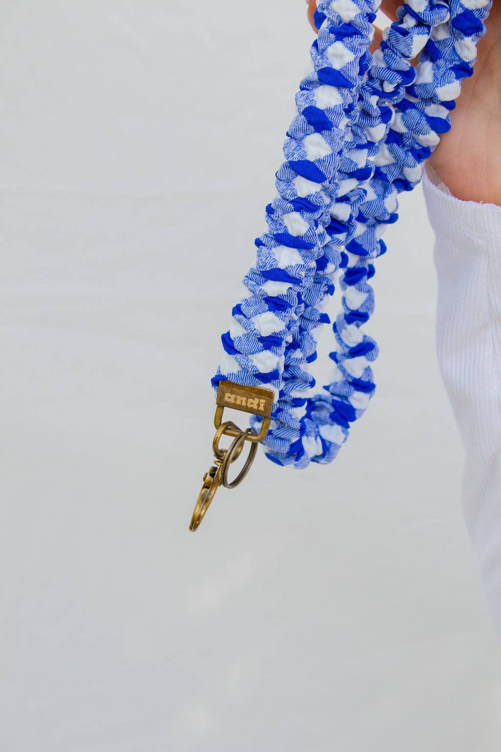 Shop Andi - Royal Blue Checkered Lanyard