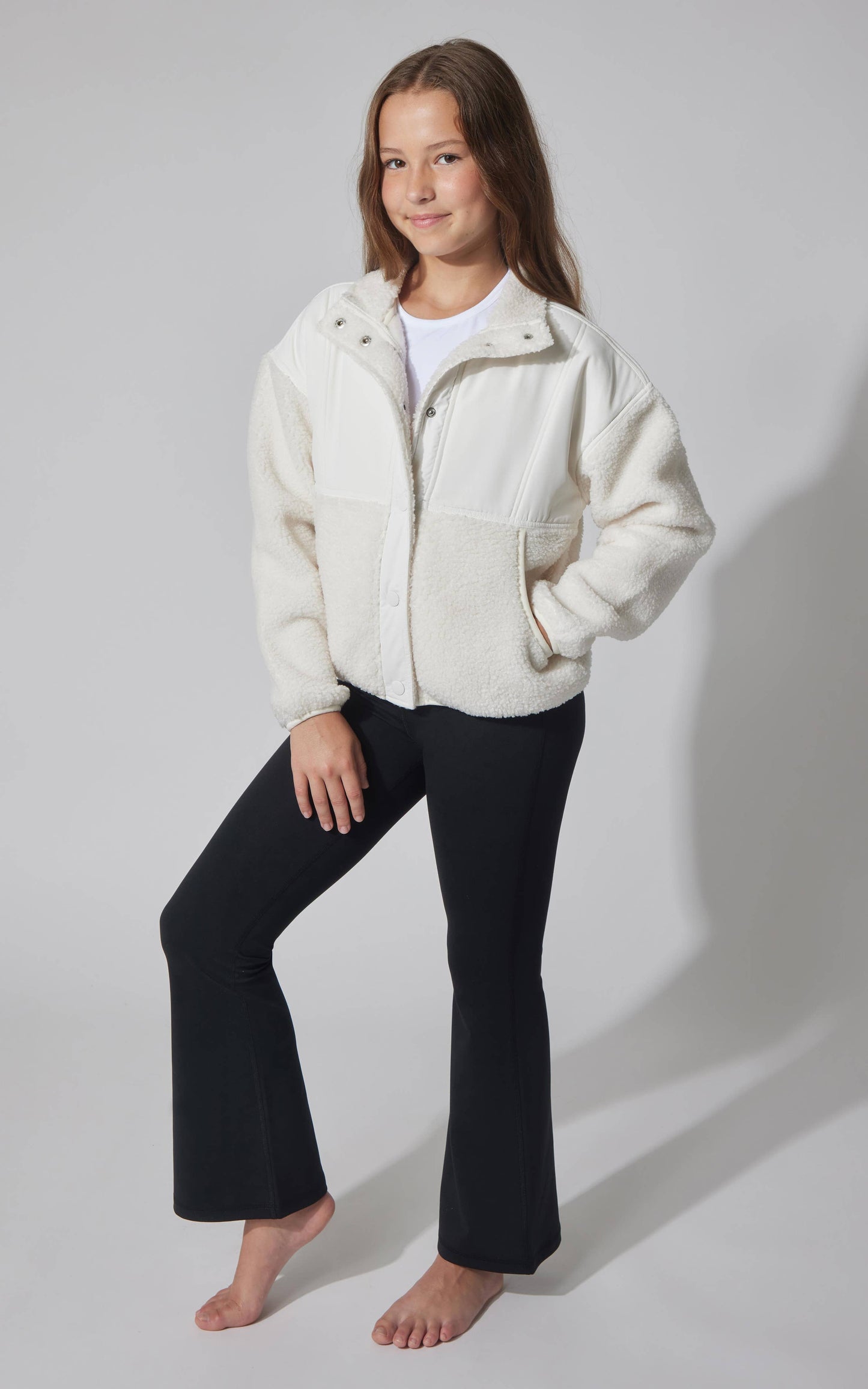 Tween Sherpa Jacket, Tee, and Pant Set