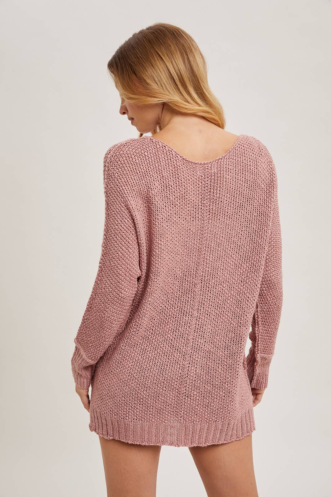 Rose Reverse Seam Lose Fit Sweater