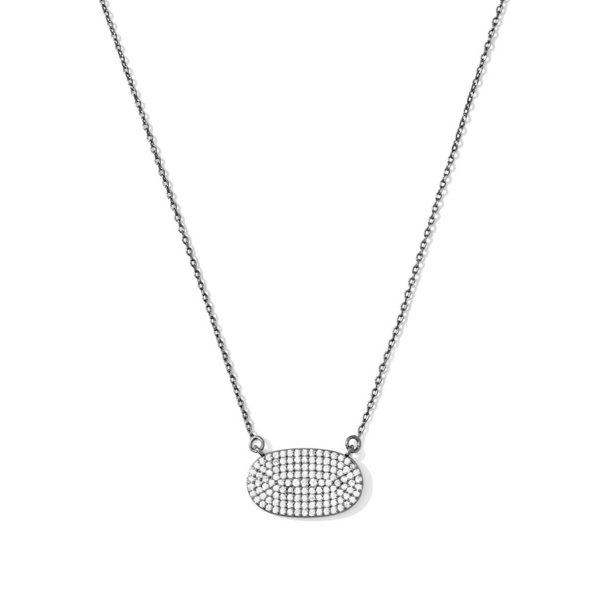 Splendid Iris  Oval Pendant Necklace