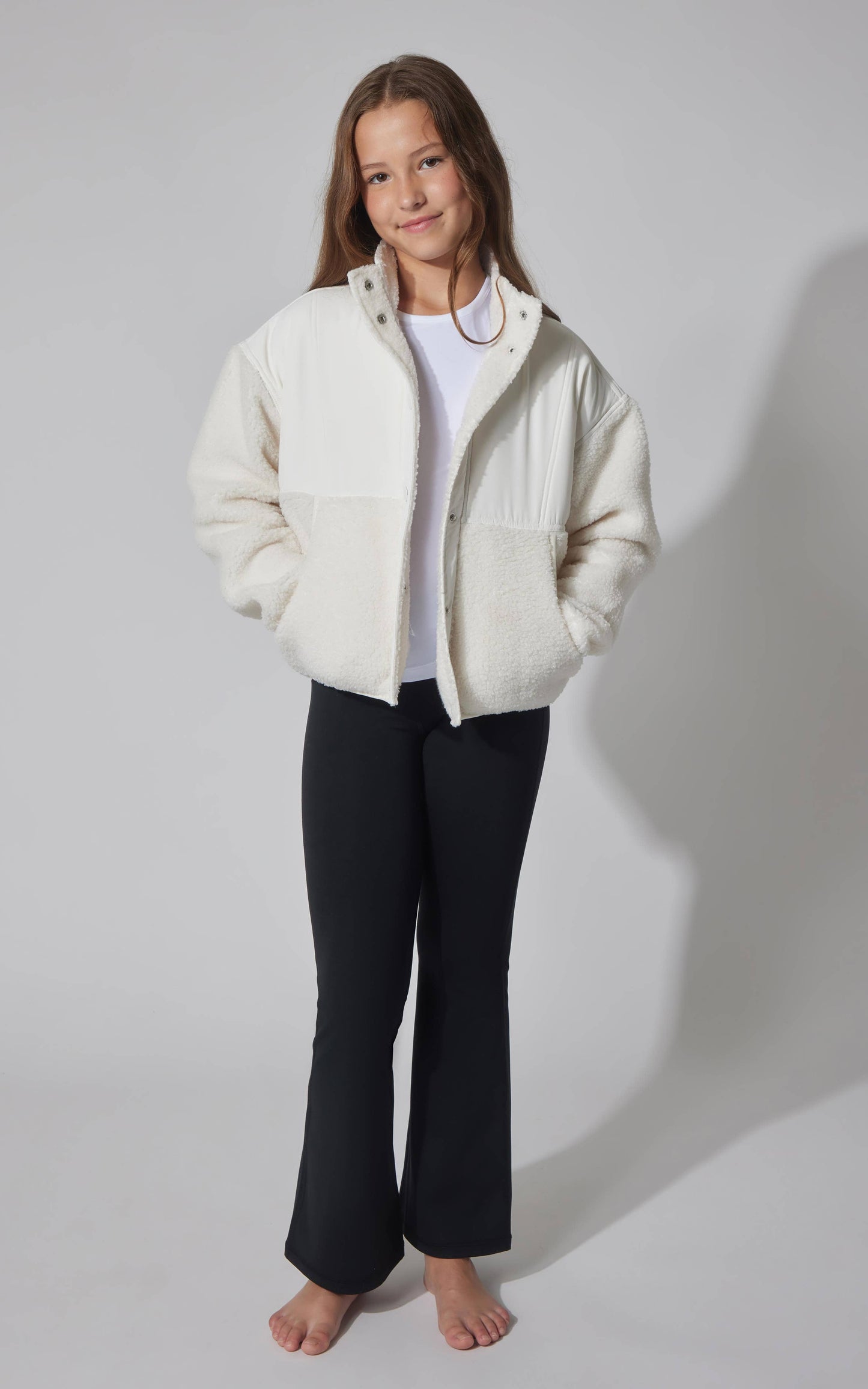 Tween Sherpa Jacket, Tee, and Pant Set
