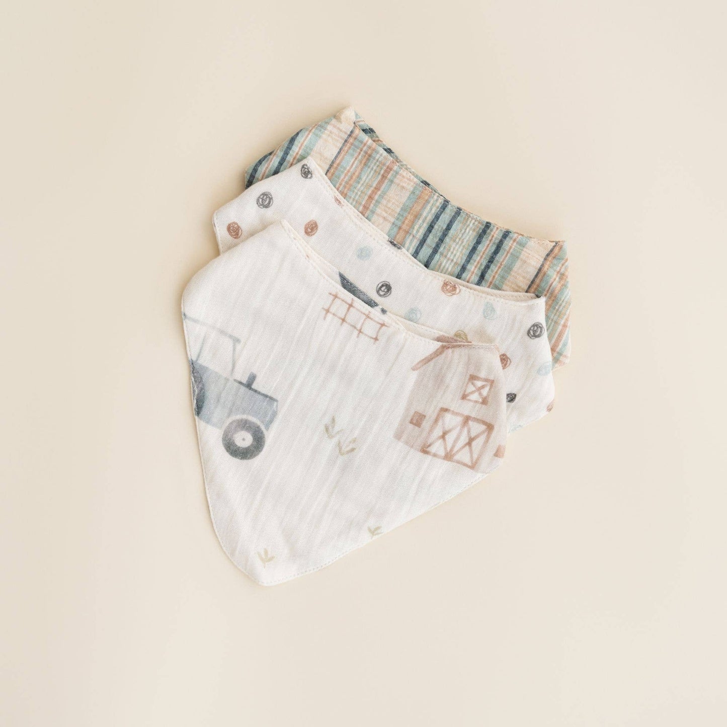 Crane Baby - Charlie 3-pc. Tractor Bib set