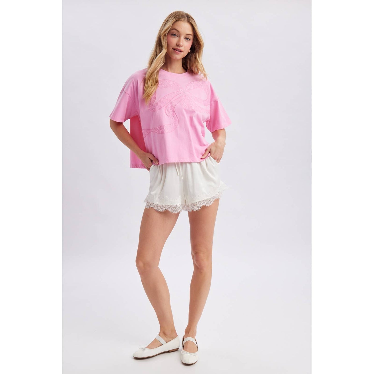 Wishlist Apparel Scallop Trim Satin Shorts