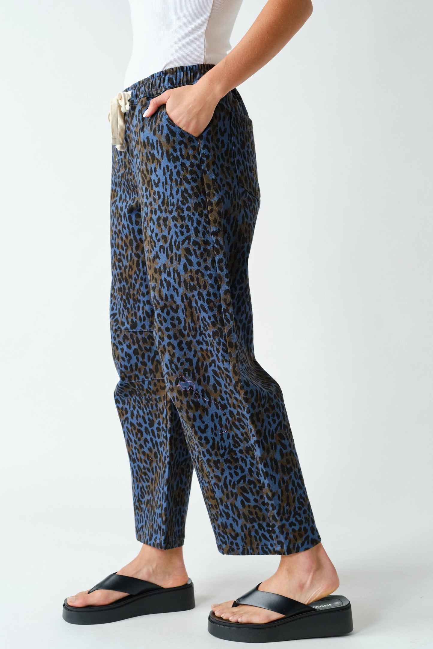 Mono B - Leopard Lounge Wide-Leg Pants