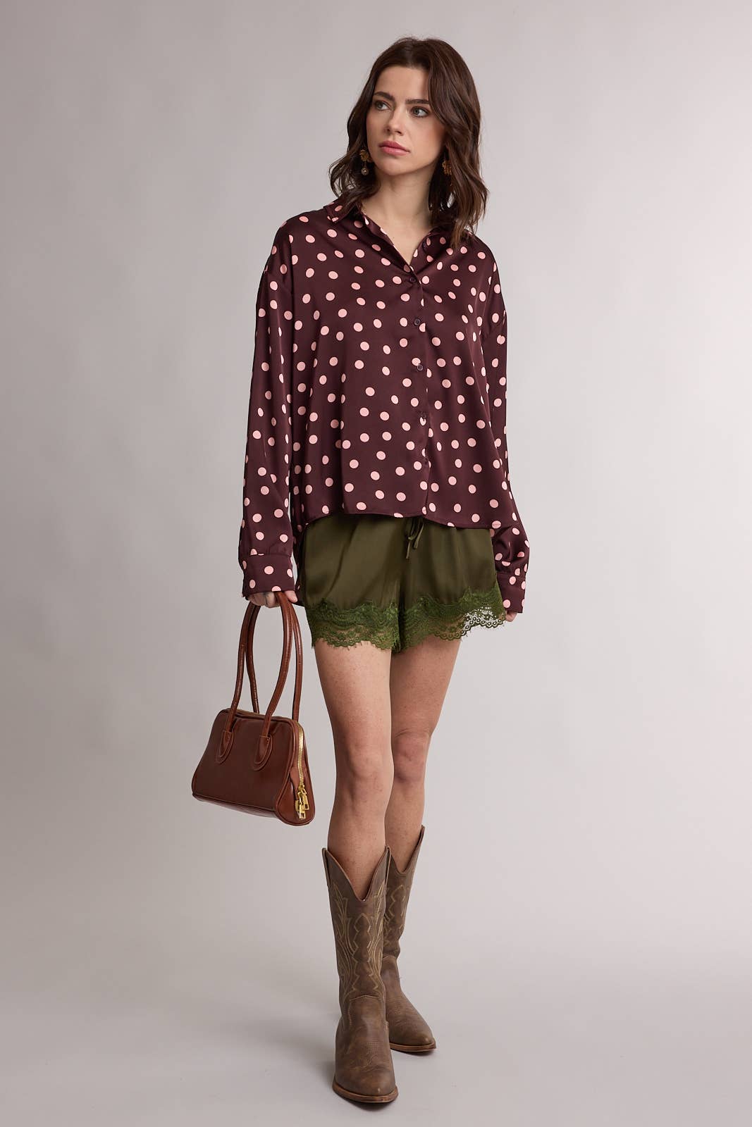Wishlist Apparel Scallop Trim Satin Shorts