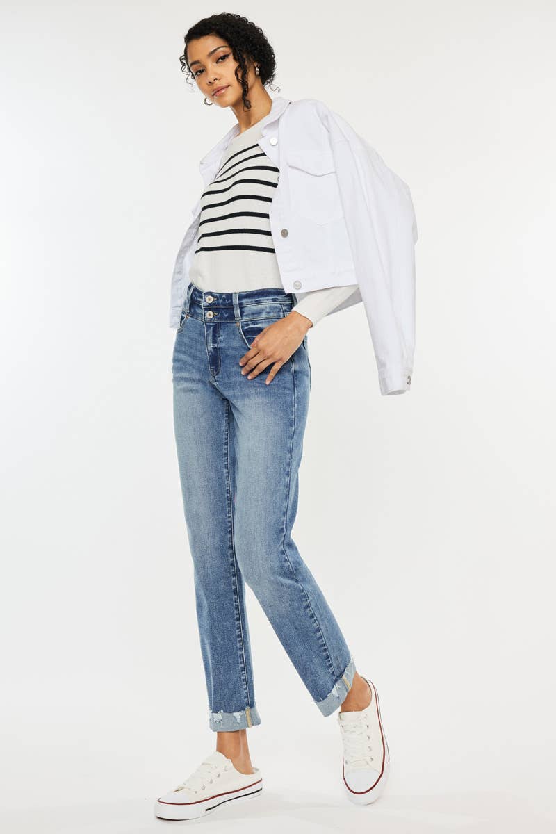 KanCan High Rise Slim Straight Leg