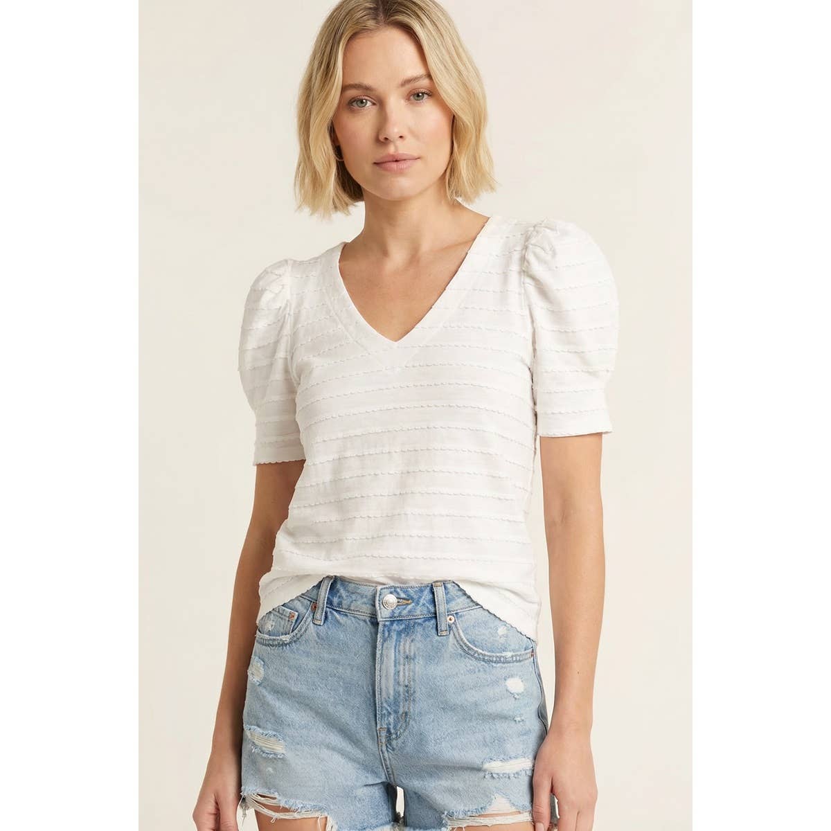 Staccato Texture Striped Top