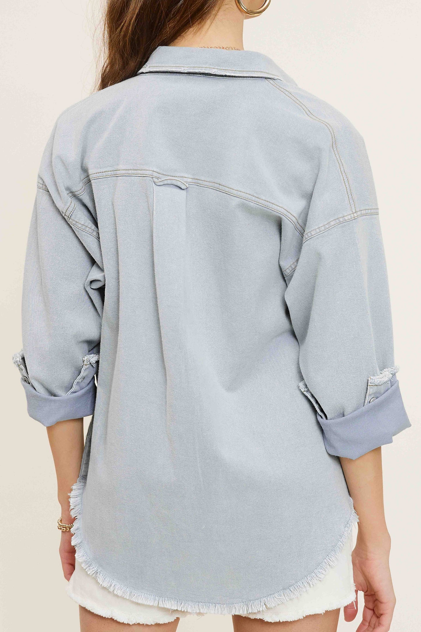 Button Down Denim with Chest Pockets