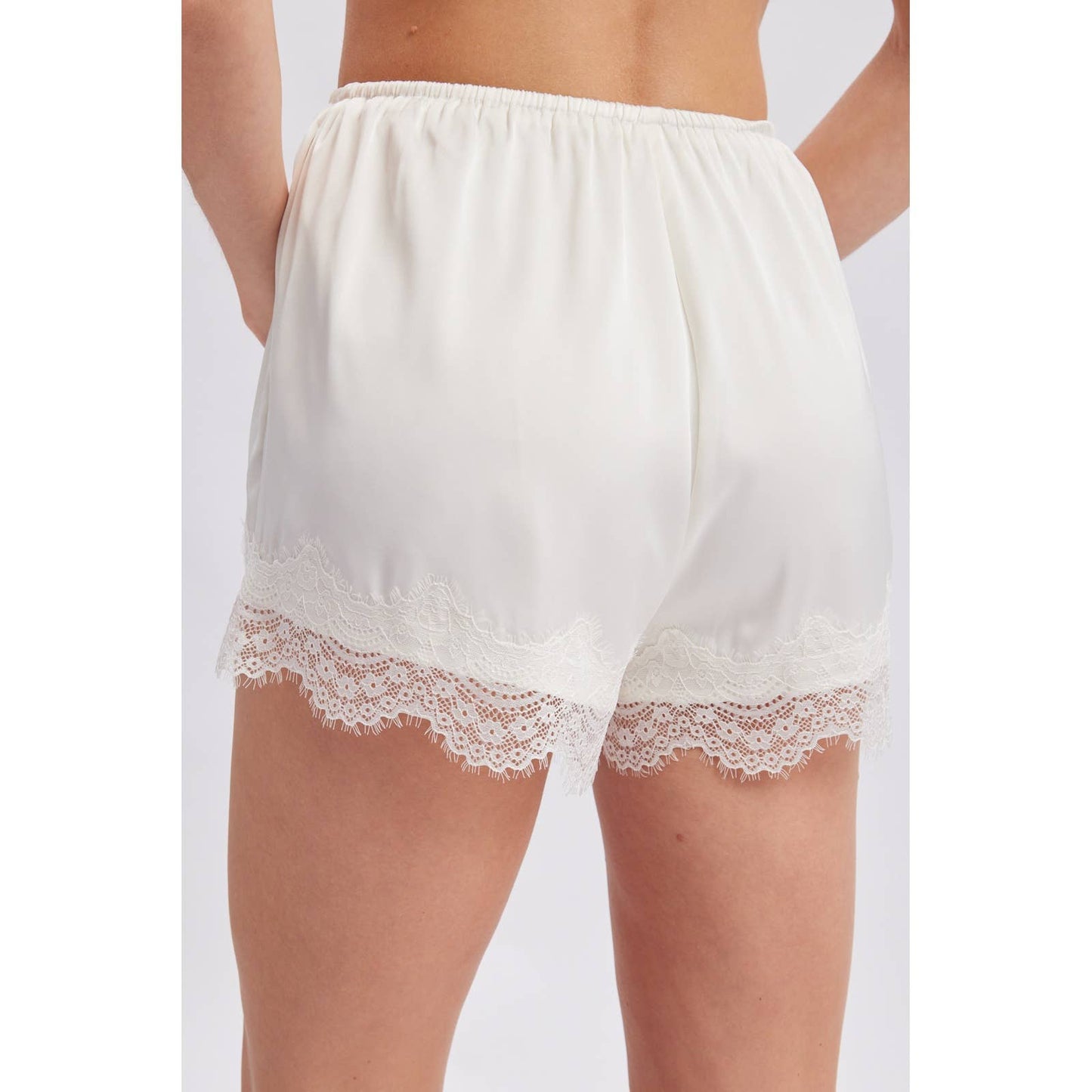 Wishlist Apparel Scallop Trim Satin Shorts