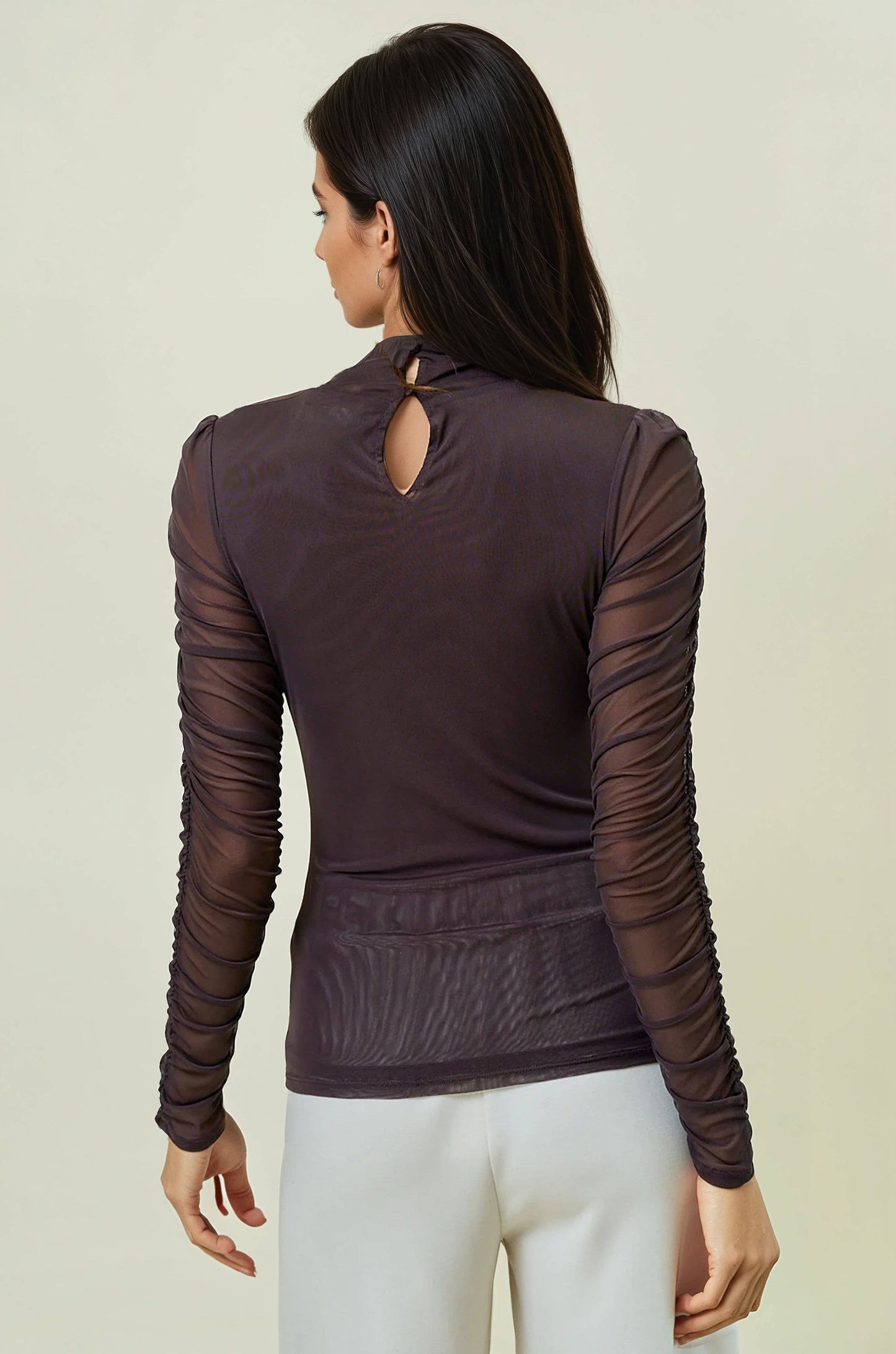 Doe and Rae  Semi Sheer Long Sleeve