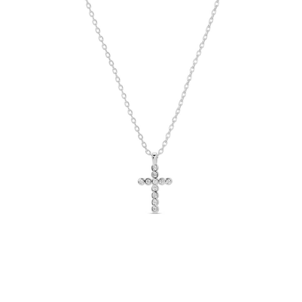Splendid Iris - Delicate Cz Cross Pendant