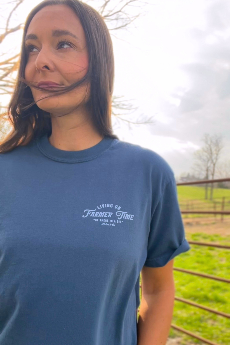 Kelso & Company - Living On Farmer Time Graphic Tee in Midnight
