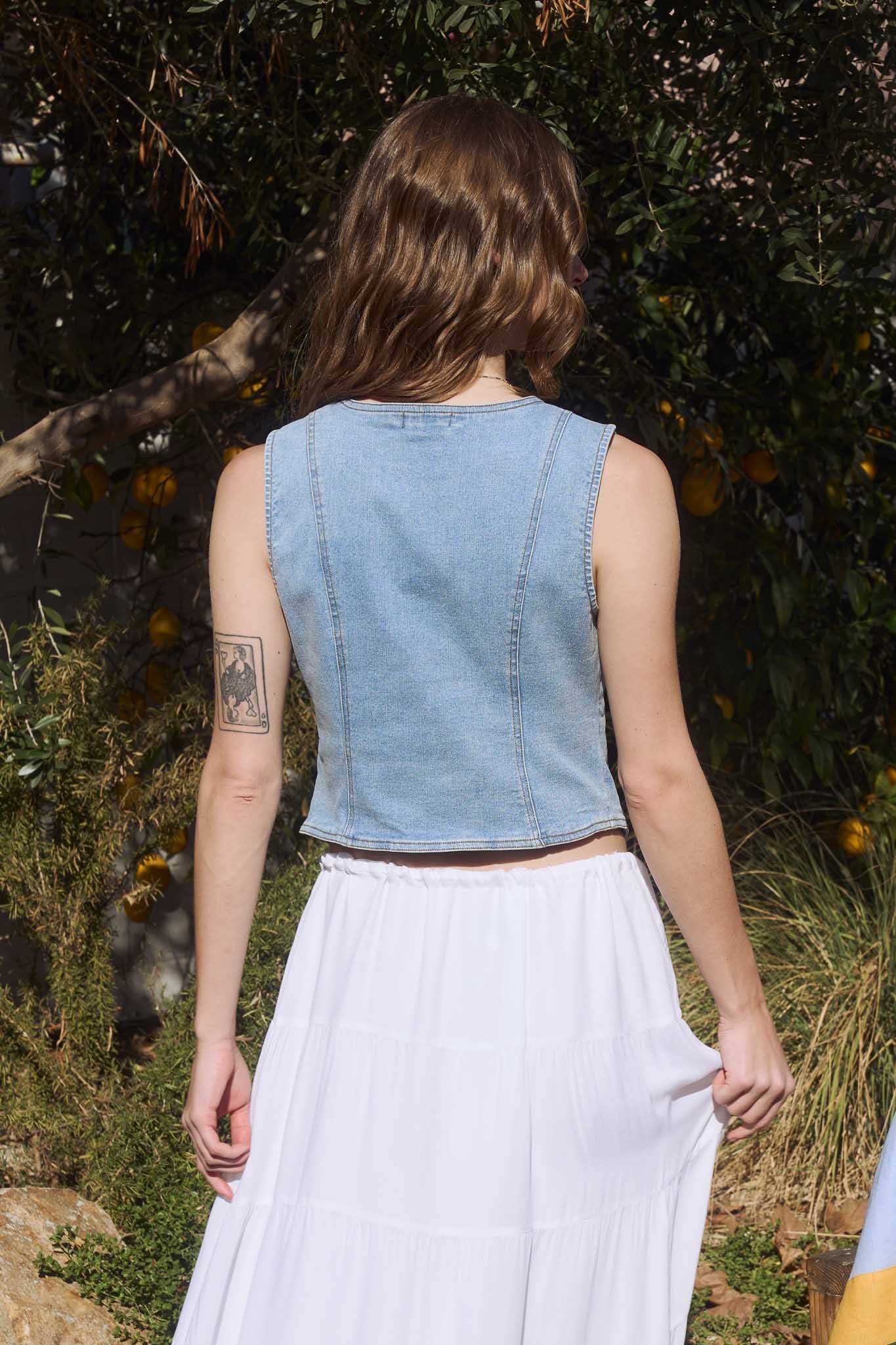 V Beck Button Down Denim Best
