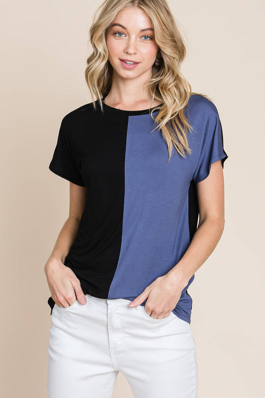 Short Sleeve Color Block Tee