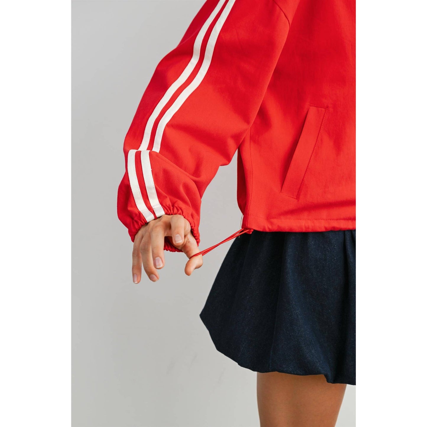 BUTTERMELON - Striped Zip-Up Athletic Jacket