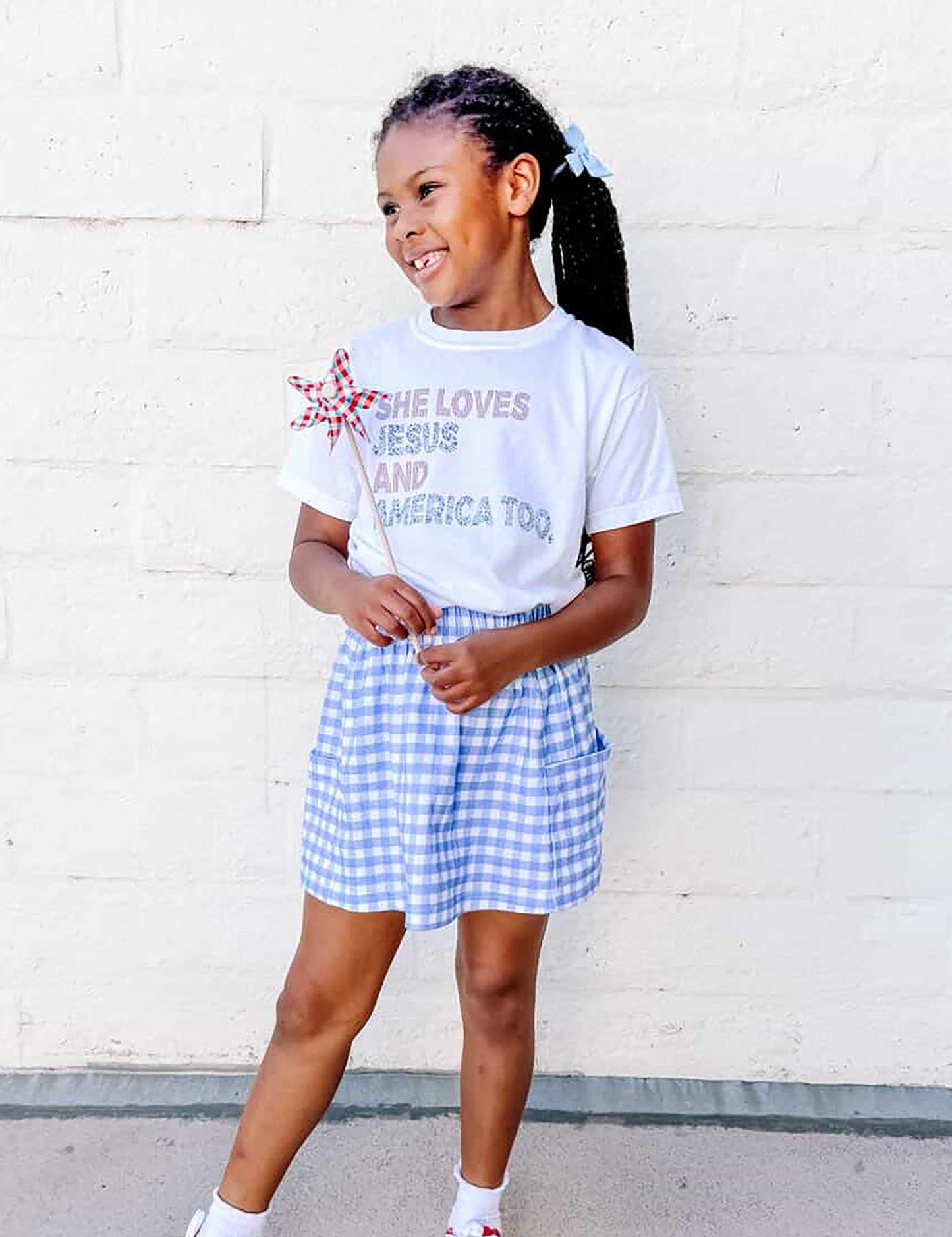 Holland Ave Clothing - Kids 4th of July Tee | Loves Jesus and America Too
