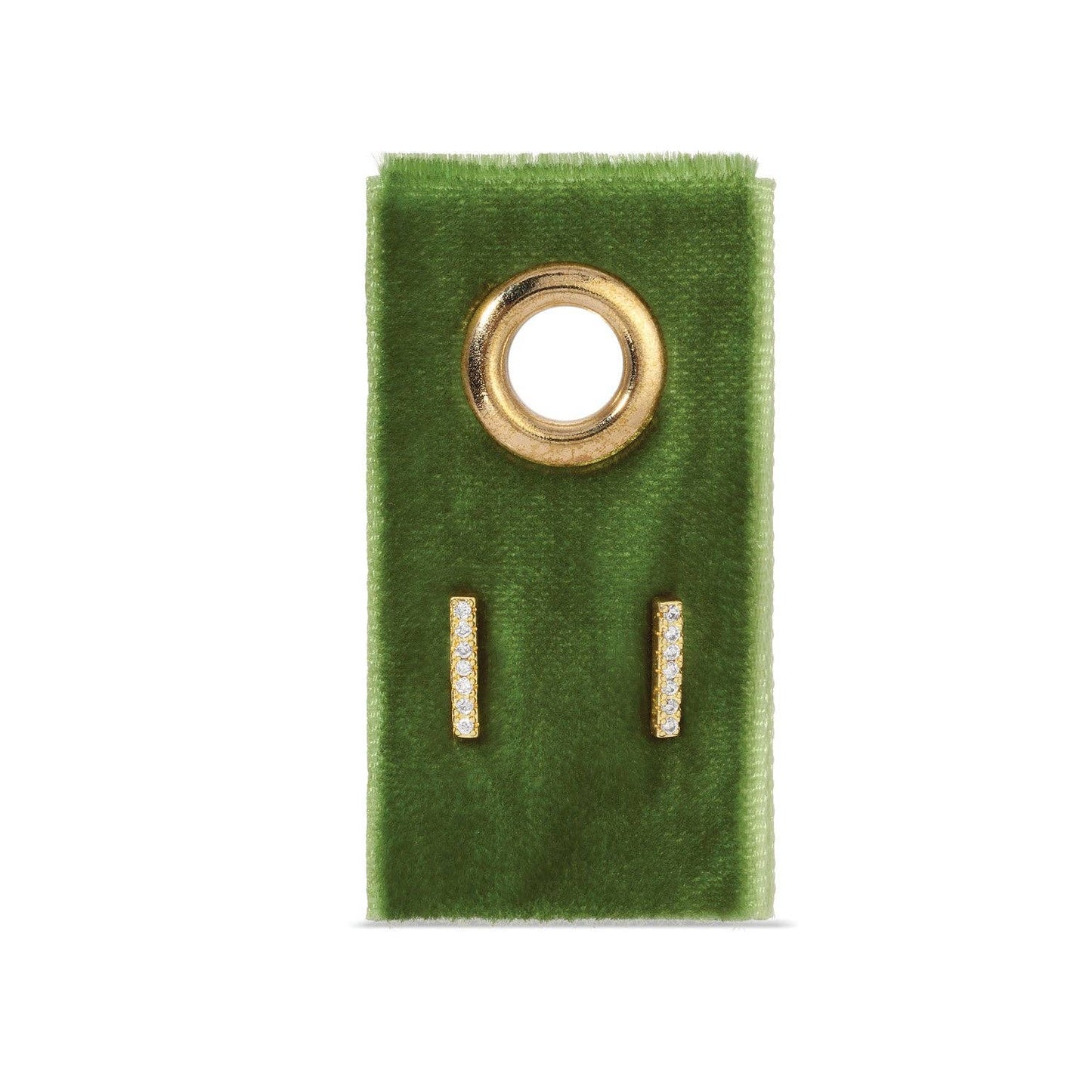 Splendid Iris Pave Bar Studs On Velvet Tag