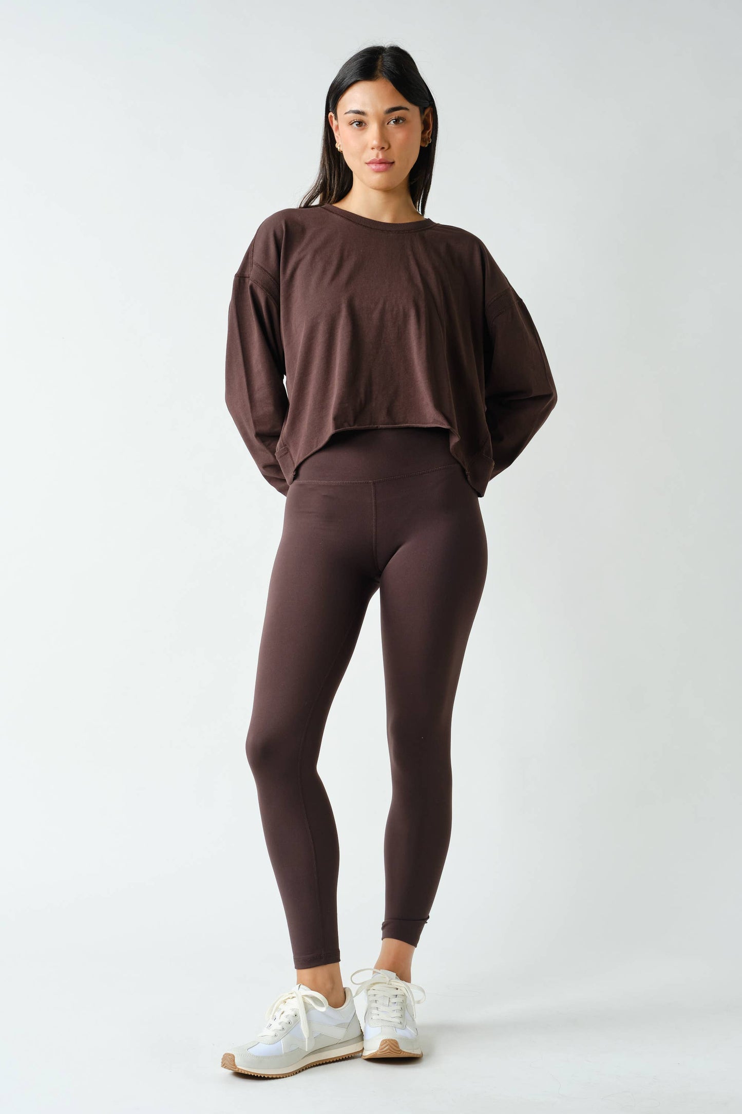 Mono B - Crescent Pima Cotton Open Back Long Sleeve Tee