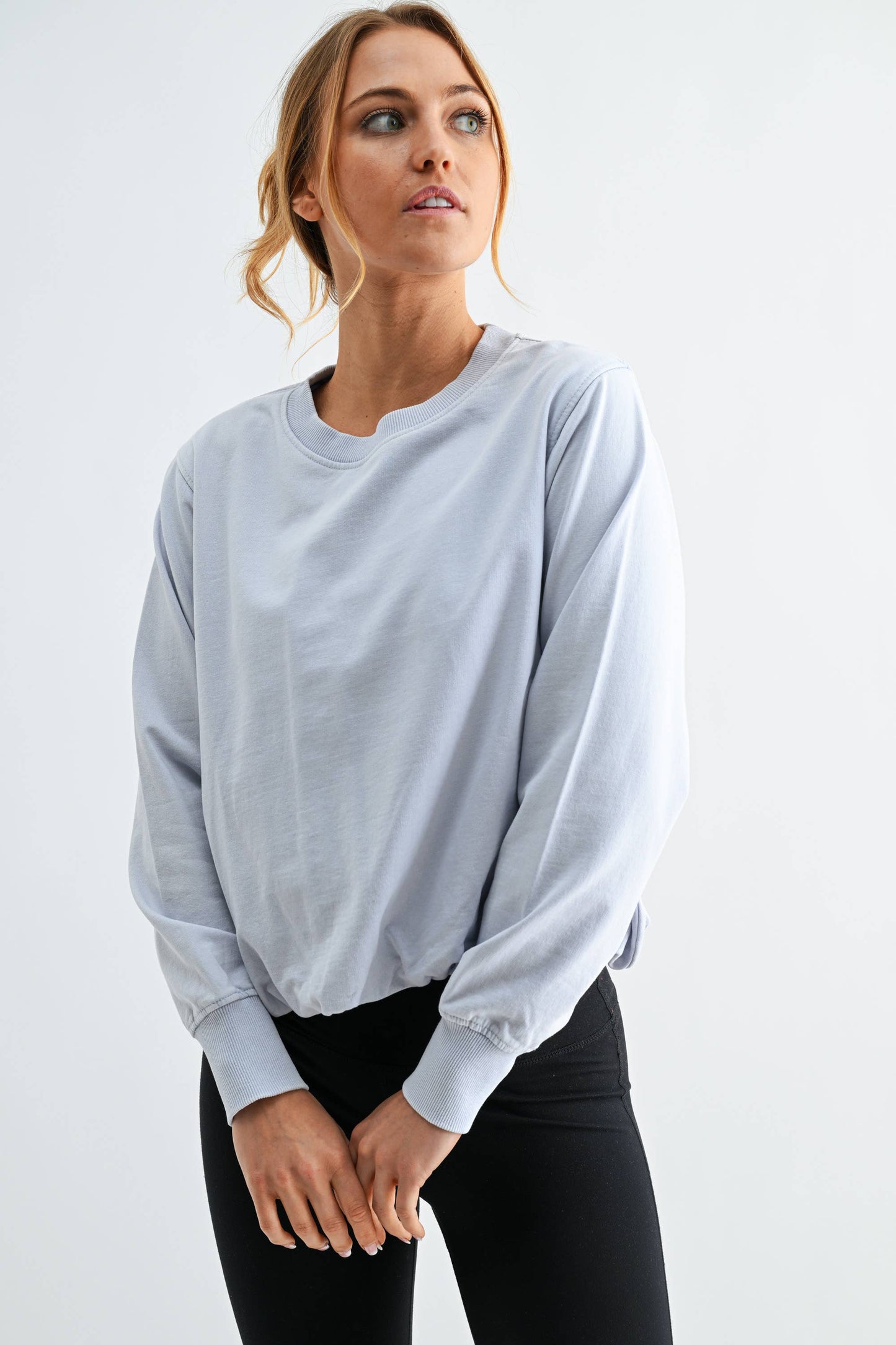 Mono B - Mineral Cloud Bubble Hem Pullover